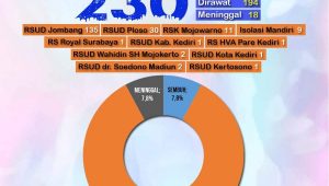 Update Covid-19 di Jombang Per 26 Juni,  Penambahan Kasus Positif 15 Orang Total 230 Kasus