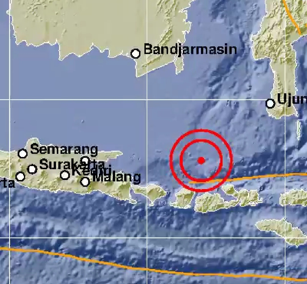 Lokasi Gempa di Barat Laut Pulau Saringi NTB. wacananews.co.id (berkas bmkg)
