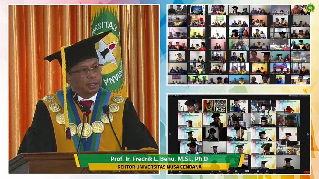 Rektor Universitas Nusa Cendana (Undana) Kupang, Prof. Ir. Fredrik L. Benu, M.Si., Ph.D saat pidato.(wacananews.co.id/isto)