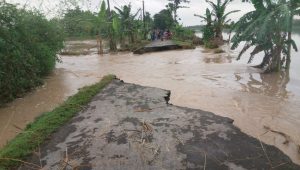 Jalan terputus akibat banjir di jombang
