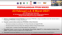 Pemerintah Perpanjang Kebijakan PPKM Mikro Hingga 8 Maret 2021