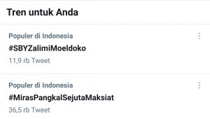 #SBYZalimiMoeldoko Tren di Twitter Indonesia Paska Pemberitaan KLB PD Awal Maret 2021
