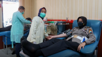 Polwan Polres Jombang Gelar Bhakti Sosial Donor Darah