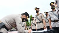 Serah Terima Jabatan Kasat Reskrim, Kapolsek Ranto Peureulak dan Kapolsek Madat Oleh Kapolres Aceh Timur
