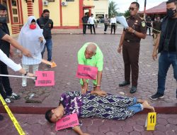 15 Adegan Rekonstruksi Pembunuhan di Pantee Bidari Aceh Timur