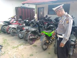 Satlantas Polres Aceh Timur, Tangkap Belasan Knalpot Brong