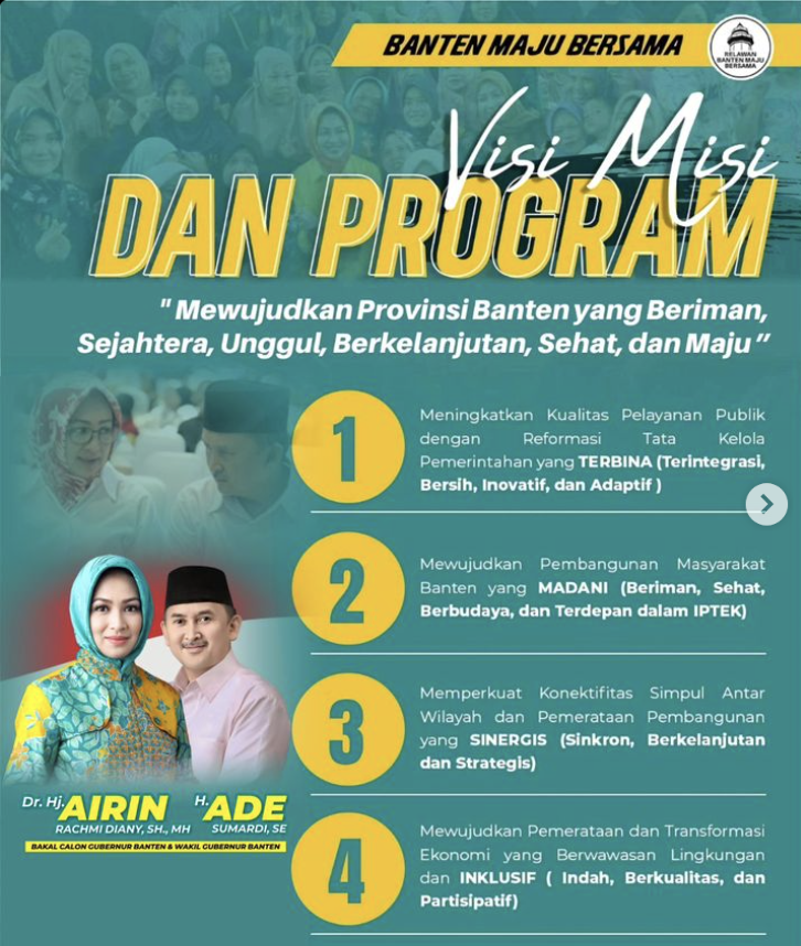 Visi Misi Calon Provinsi Banten “Airin-Ade”