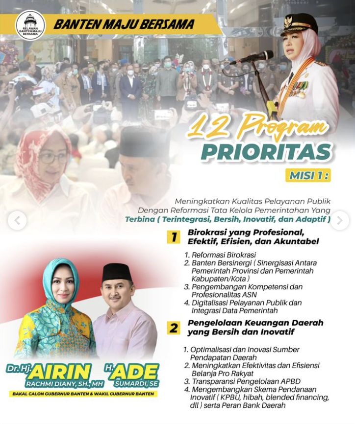 12 Program Kerja Calon Provinsi Banten "Airin-Ade"