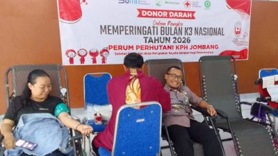 Perhutani KPH Jombang Peringati Bulan K3 Gandeng PMI Gelar Aksi Donor Darah